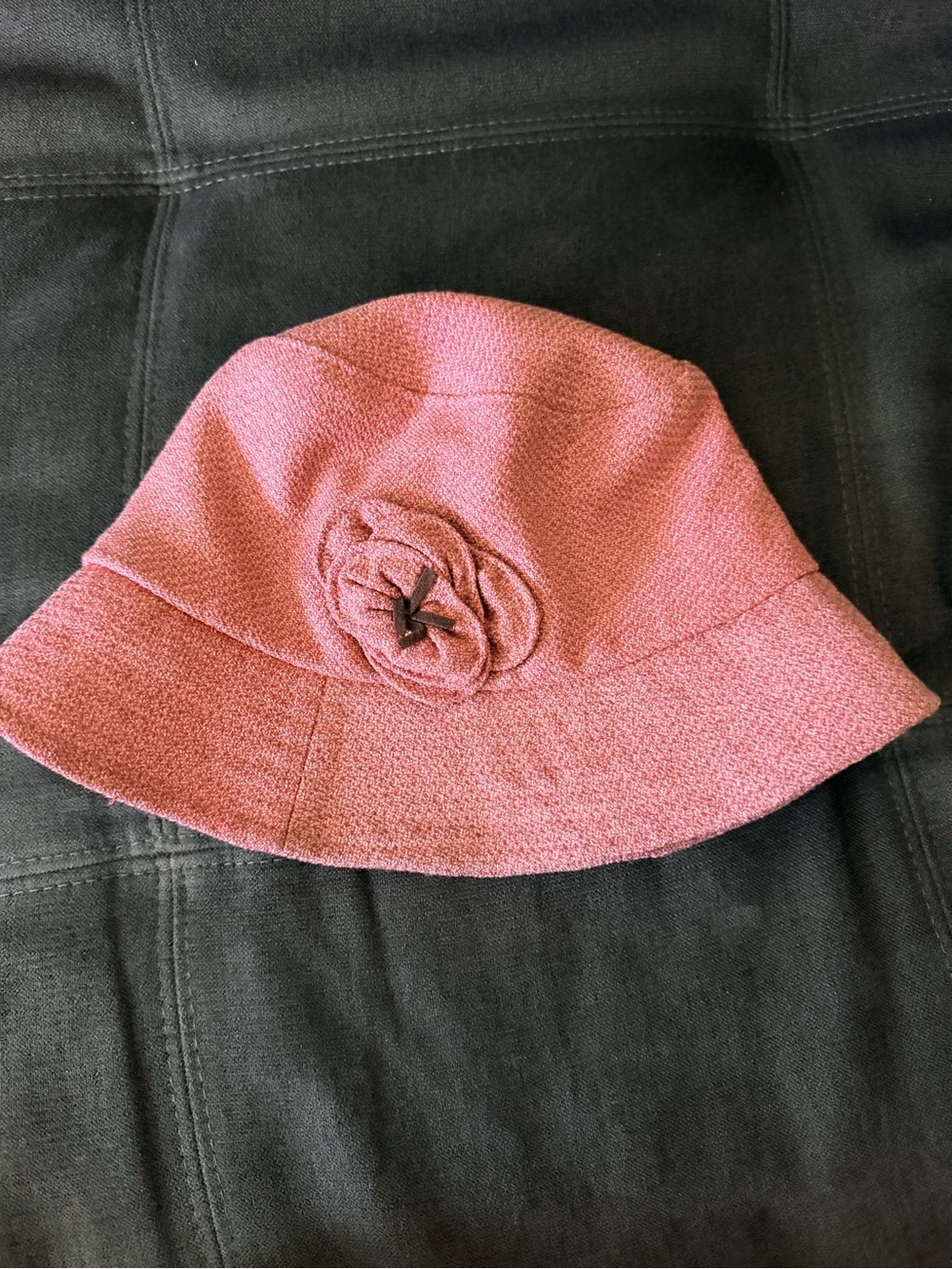 betmar Pink Bucket Hat with Rosette Accent
